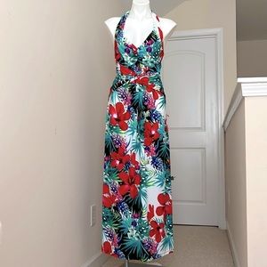 Boston Proper Multipront Halter Maxi Dress